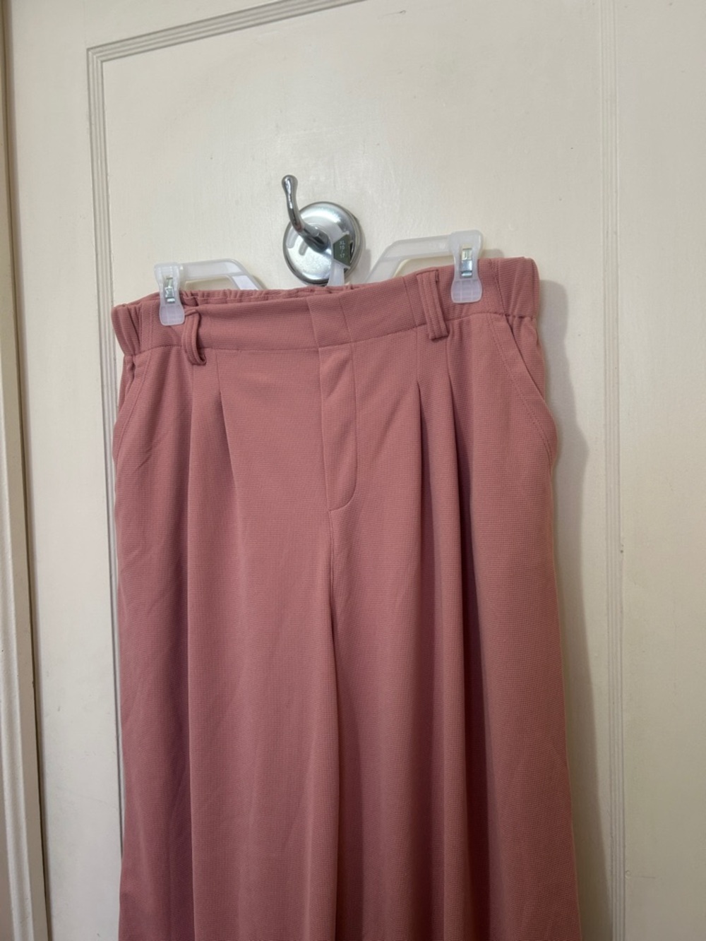 Halara petite large pink waffle trousers